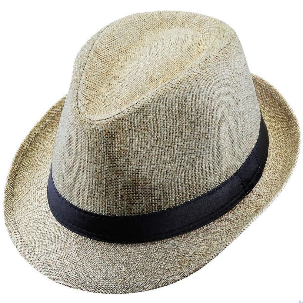 9186 Classic Fedoras Hats Short Brim Panama Jazz Hat Straw Hat Cap Costume